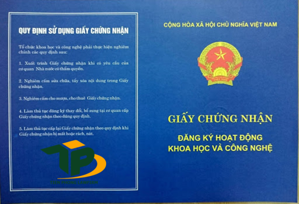 Cấp Giấy chứng nhận đăng ký hoạt động của tổ chức Khoa học và Công nghệ